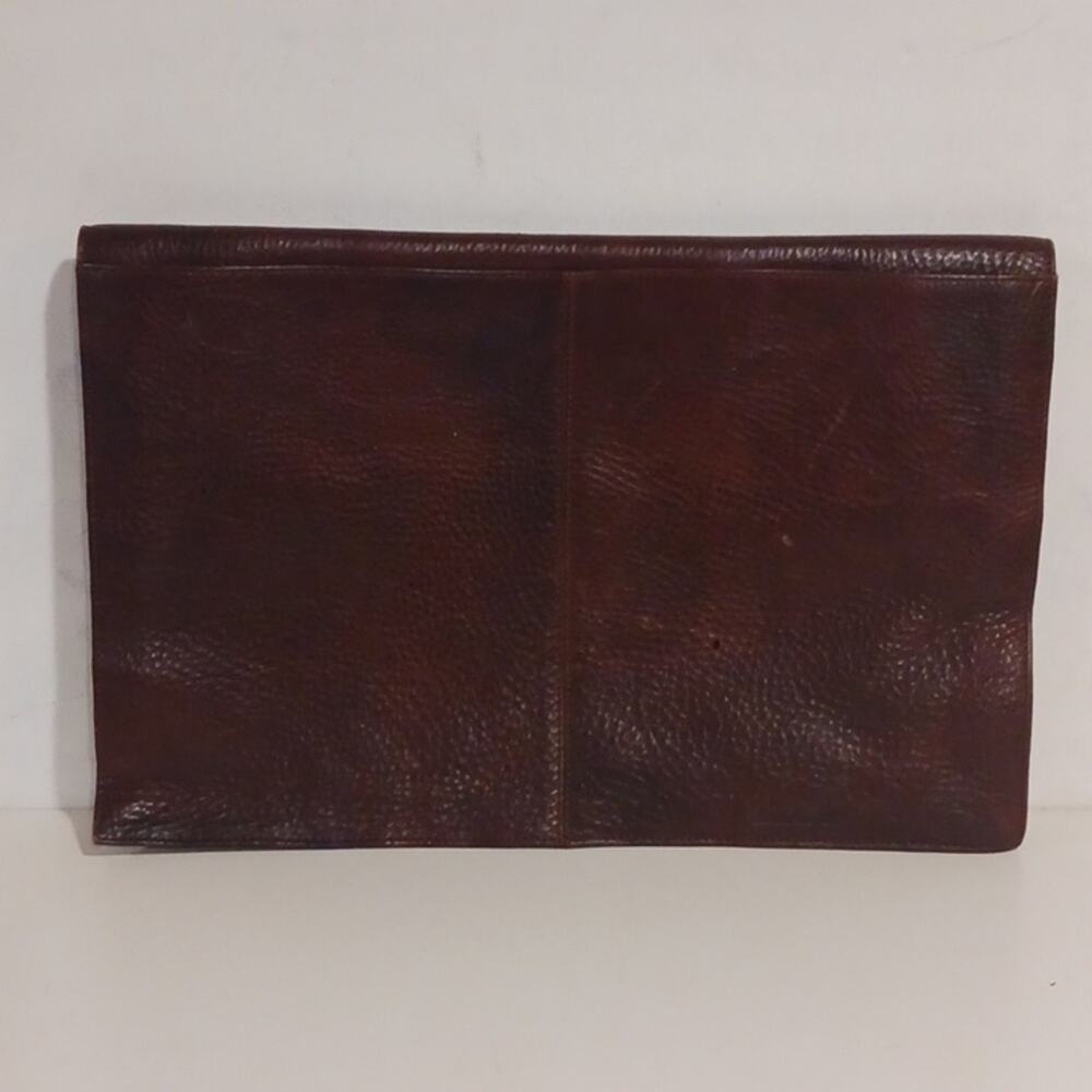 Cambridge Vintage Document Case Thick Brown Pebbled Leather Magnetic Closure - Picture 2 of 12